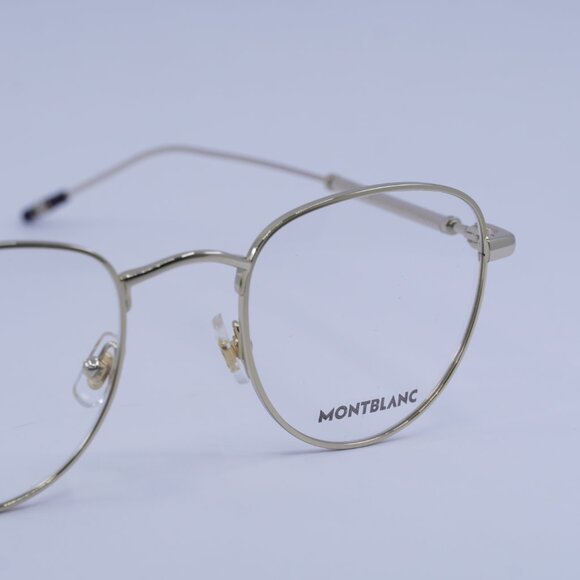 Montblanc MB0111O 002 Eyeglasses Gold 49mm Aviator Frame - Picture 2 of 11